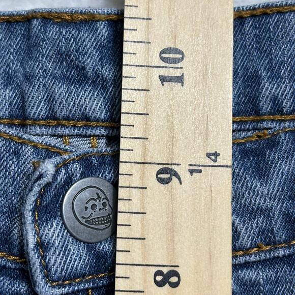 Cheap Monday Five Unwash Blue Straight Jeans 30 x 30 Button Fly Skull Straight - Picture 16 of 16